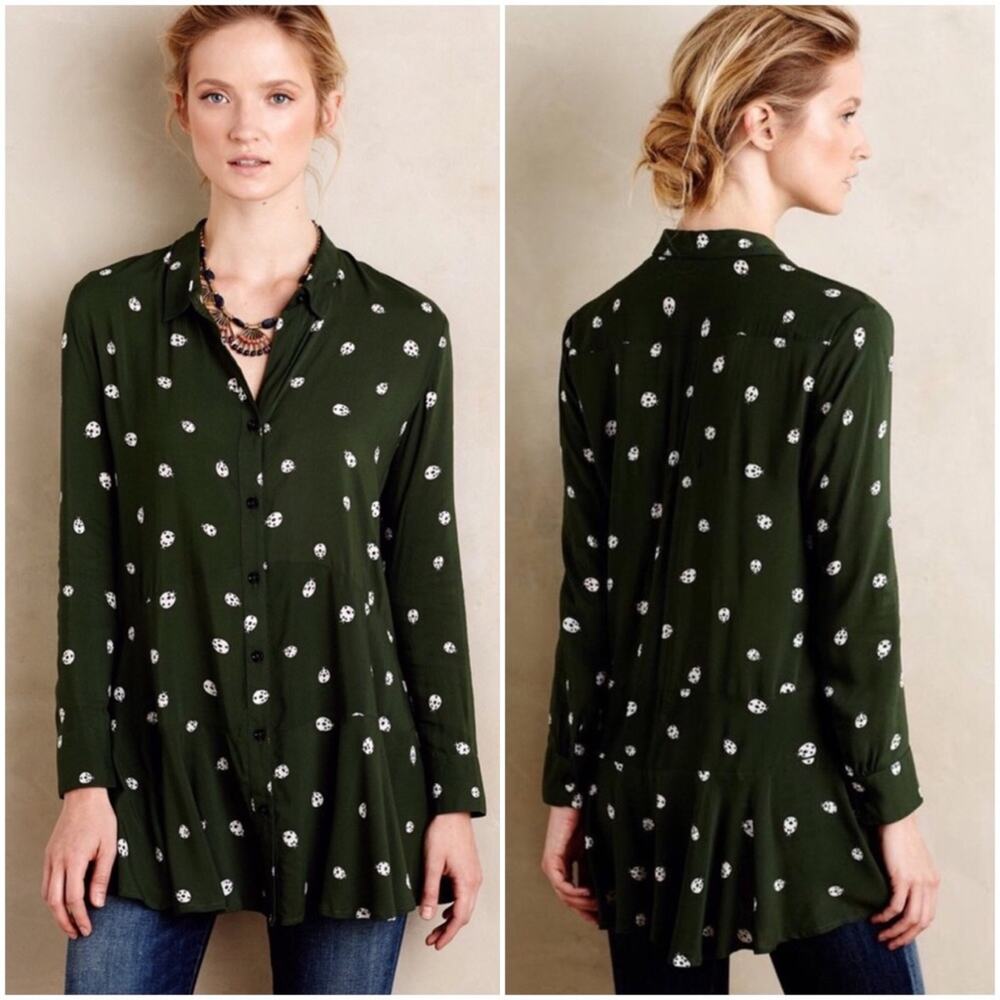 Anthropologie 11.1 THLYO Larkin Ladybug Tunic Top